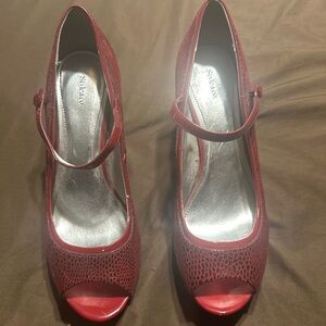Style & Co.  Open Toe Platform Heels Red 9 1/2